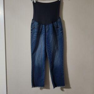 A:glow Capri Blue Jeans Maternity Size 14 Denim Spring Summer Denim
